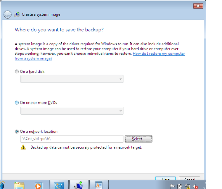 How to Backup to VHD using Network ITCwiki